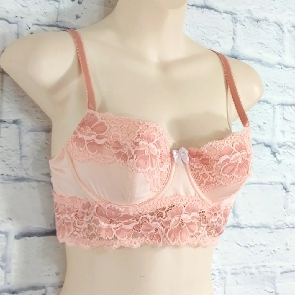 🔵BOGO FREE🔵 NWT Adore Me Pink Lace Bra Sexy Underwire Sz 36A - Picture 2 of 5